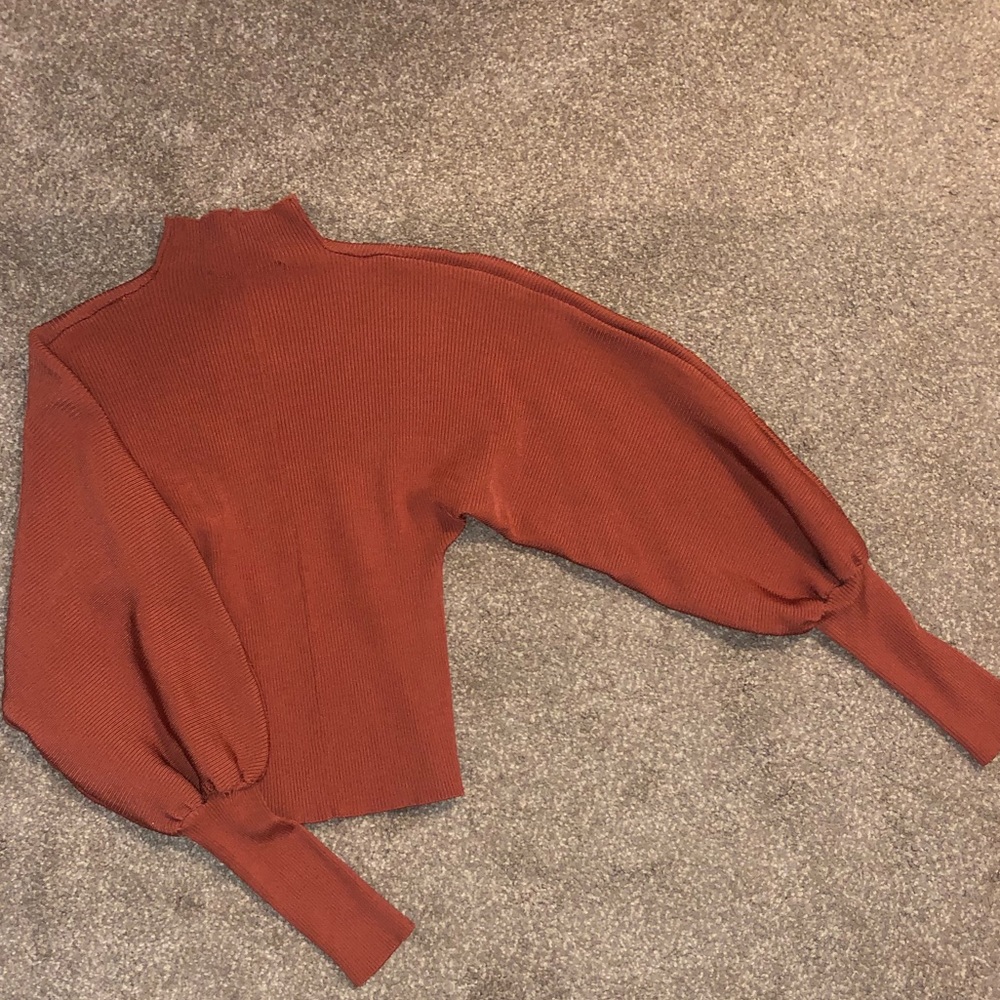 Orange Zara Cropped Turtle Neck
